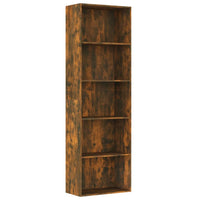 Libreria a 5 Ripiani Rovere Fumo 60x30x189 cm Legno Multistrato 815399