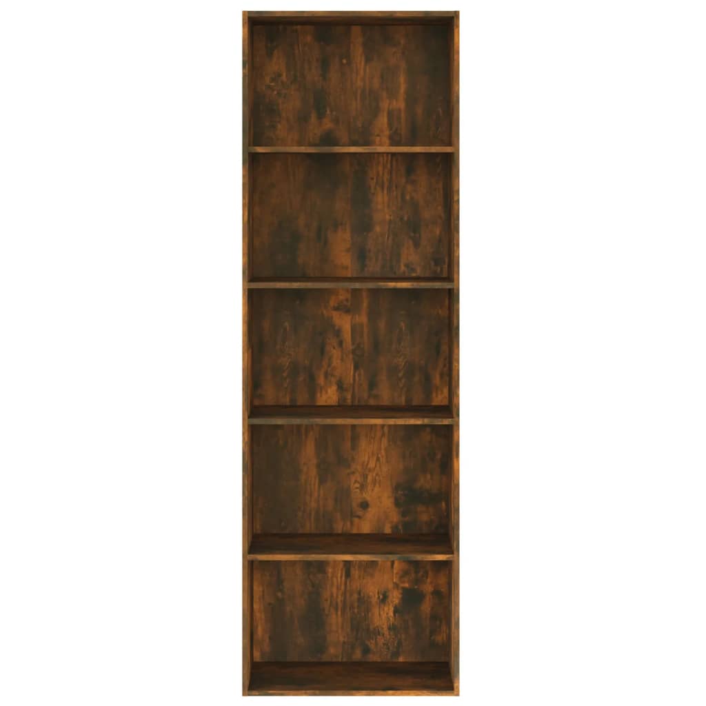 Libreria a 5 Ripiani Rovere Fumo 60x30x189 cm Legno Multistrato 815399