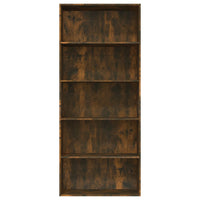 Libreria a 5 Ripiani Rovere Fumo 80x30x189 cm Legno Multistrato cod mxl 14144