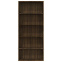 Libreria 5 Ripiani Rovere Marrone 80x30x189cm Legno Multistrato cod mxl 5763