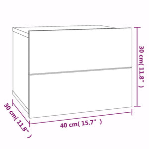 Comodino Rovere Fumo 40x30x30 cm Legno Multistrato 815411