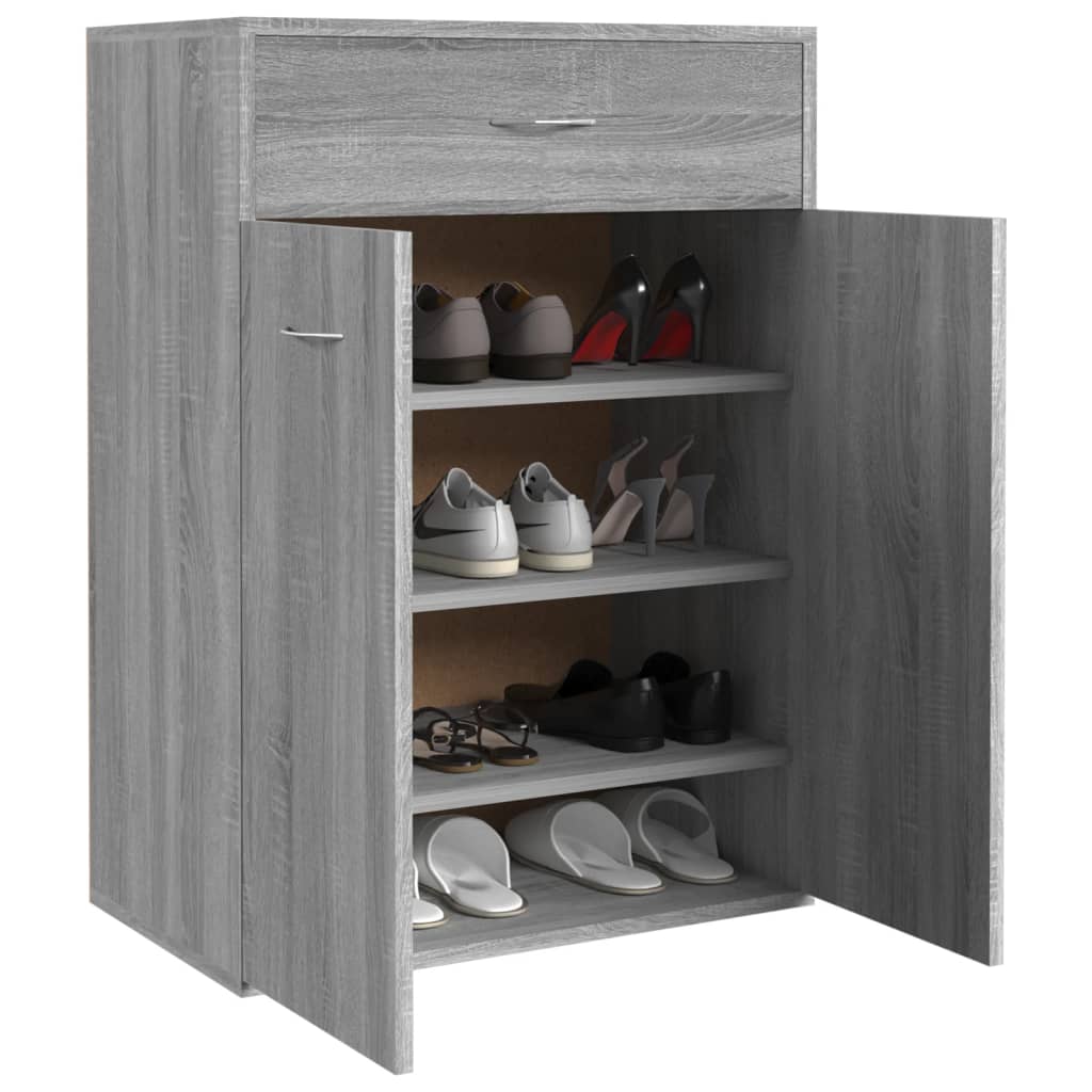 Scarpiera Grigio Sonoma 60x35x84 cm in Legno Multistrato 815418