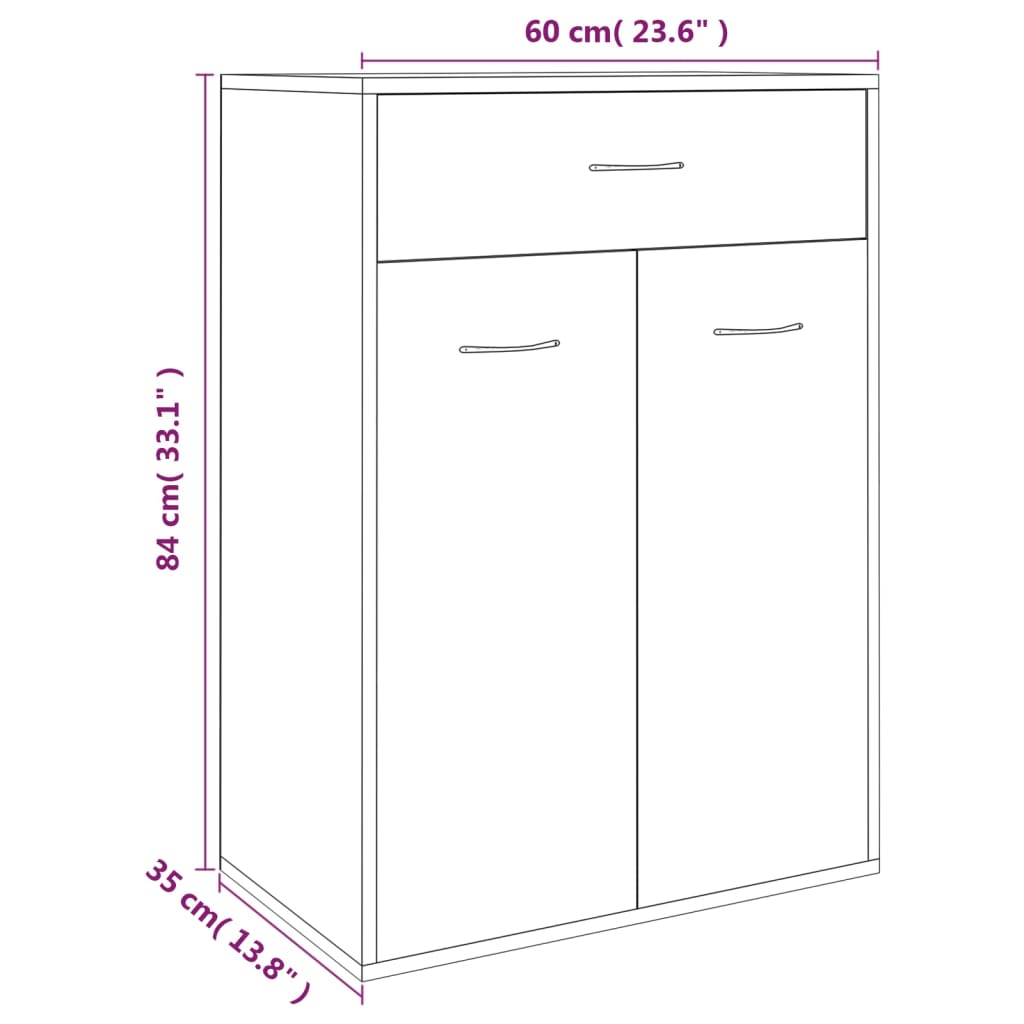 Scarpiera Grigio Sonoma 60x35x84 cm in Legno Multistrato cod mxl 43481