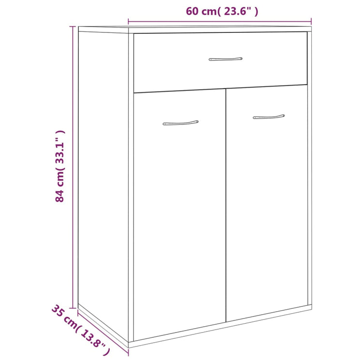 Scarpiera Grigio Sonoma 60x35x84 cm in Legno Multistrato cod mxl 43481