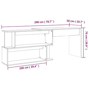 Scrivania Angolare Grigio Sonoma 200x50x76 cm Legno Multistrato cod mxl 73656