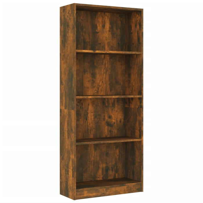 Libreria a 4 Ripiani Rovere Fumo 60x24x142 cm Legno Multistrato cod mxl 19980