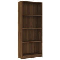 Libreria 4 Ripiani Rovere Marrone 60x24x142cm Legno Multistrato cod mxl 19457