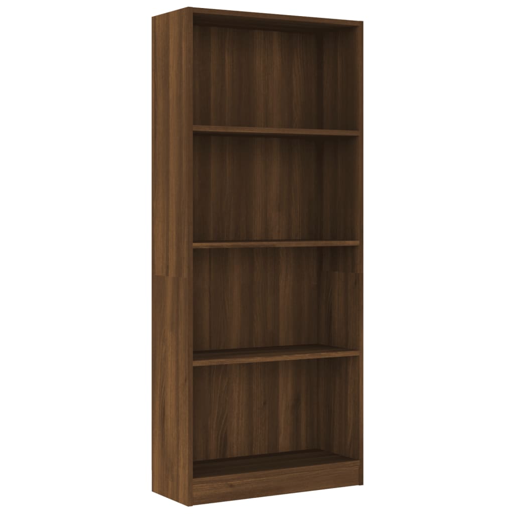 Libreria 4 Ripiani Rovere Marrone 60x24x142cm Legno Multistrato 815431