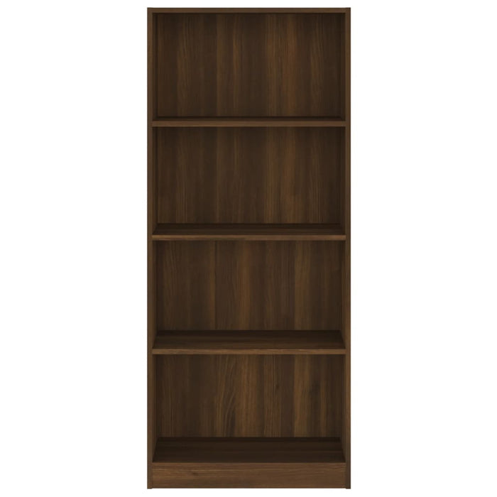 Libreria 4 Ripiani Rovere Marrone 60x24x142cm Legno Multistrato cod mxl 19457