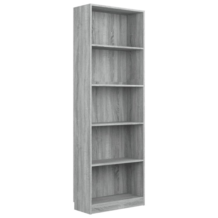 Libreria 5 Ripiani Grigio Sonoma 60x24x175 cm Legno Multistrato 815433