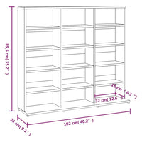 Mobile Porta CD Rovere Fumo 102x23x89,5 cm in Legno Multistrato 815483