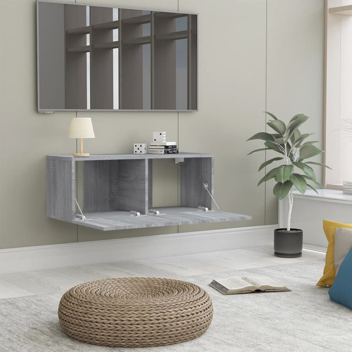 Mobile TV Grigio Sonoma 80x30x30 cm in Legno Multistrato cod mxl 6066