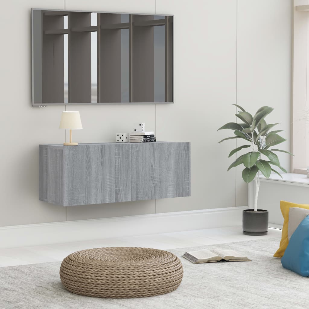 Mobile TV Grigio Sonoma 80x30x30 cm in Legno Multistrato cod mxl 6066