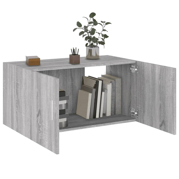 Armadietto da Parete Grigio Sonoma 80x39x40cm Legno Multistrato 815514