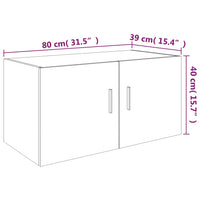 Armadietto da Parete Grigio Sonoma 80x39x40cm Legno Multistrato 815514