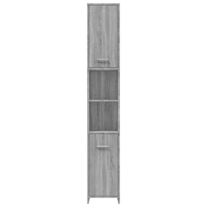 Armadietto Bagno Grigio Sonoma 30x30x183,5 cm Legno Multistrato 815520