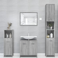 Armadietto Bagno Grigio Sonoma 30x30x183,5 cm Legno Multistrato 815520