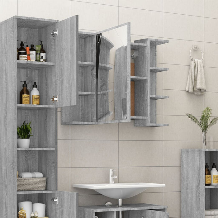 Mobile da Bagno Grigio Sonoma 80x20,5x64cm in Legno Multistratocod mxl 103723