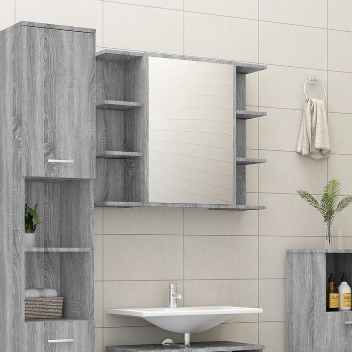 Mobile da Bagno Grigio Sonoma 80x20,5x64cm in Legno Multistratocod mxl 103723