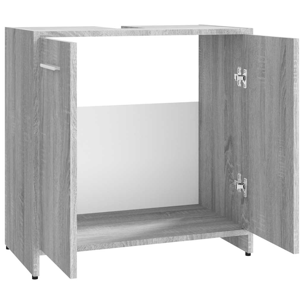 Armadietto Bagno Grigio Sonoma 60x33x60 cm in Legno Multistrato 815526