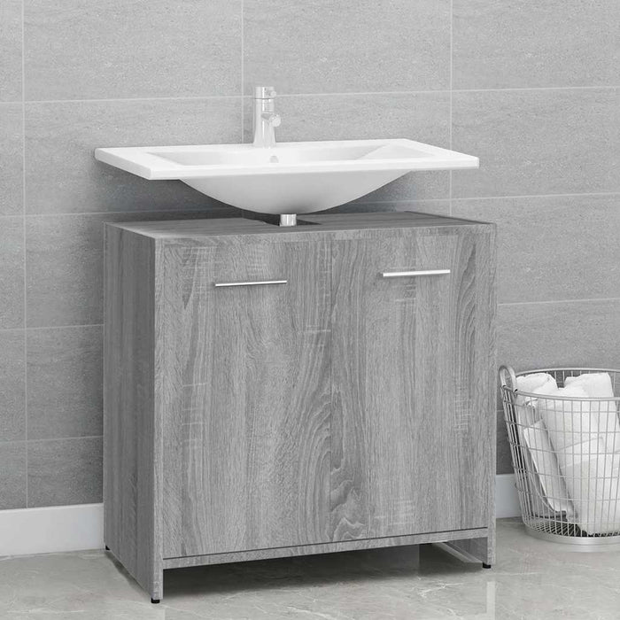 Armadietto Bagno Grigio Sonoma 60x33x60 cm in Legno Multistrato 815526