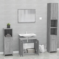 Set di Mobili da Bagno Grigio Sonoma in Legno Multistrato cod mxl 11893