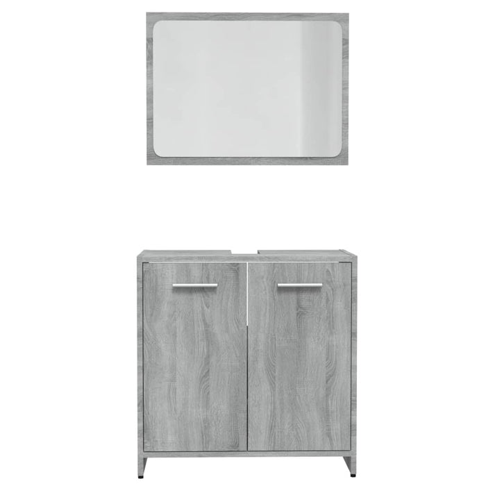 Set di Mobili da Bagno Grigio Sonoma in Legno Multistrato 815529