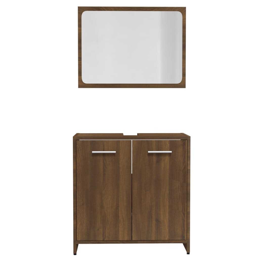 Set Mobili da Bagno Rovere Marrone in Legno Multistrato cod mxl 18663