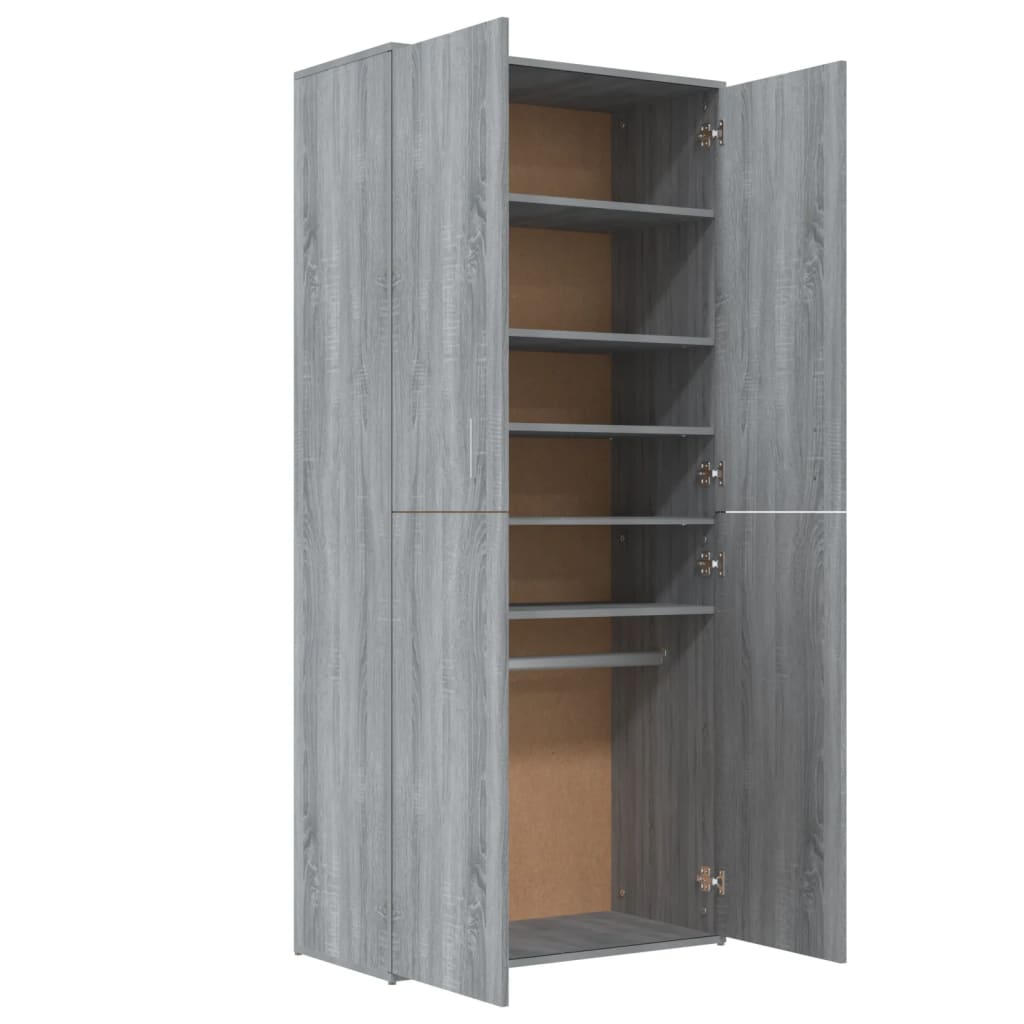 Scarpiera Grigio Sonoma 80x39x178 cm in Legno Multistrato 815532