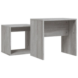 Tavolini Salotto Impilabili 2pz Grigio Sonoma Legno Multistrato 815541