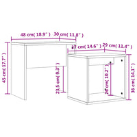 Tavolini Salotto Impilabili 2pz Grigio Sonoma Legno Multistrato 815541