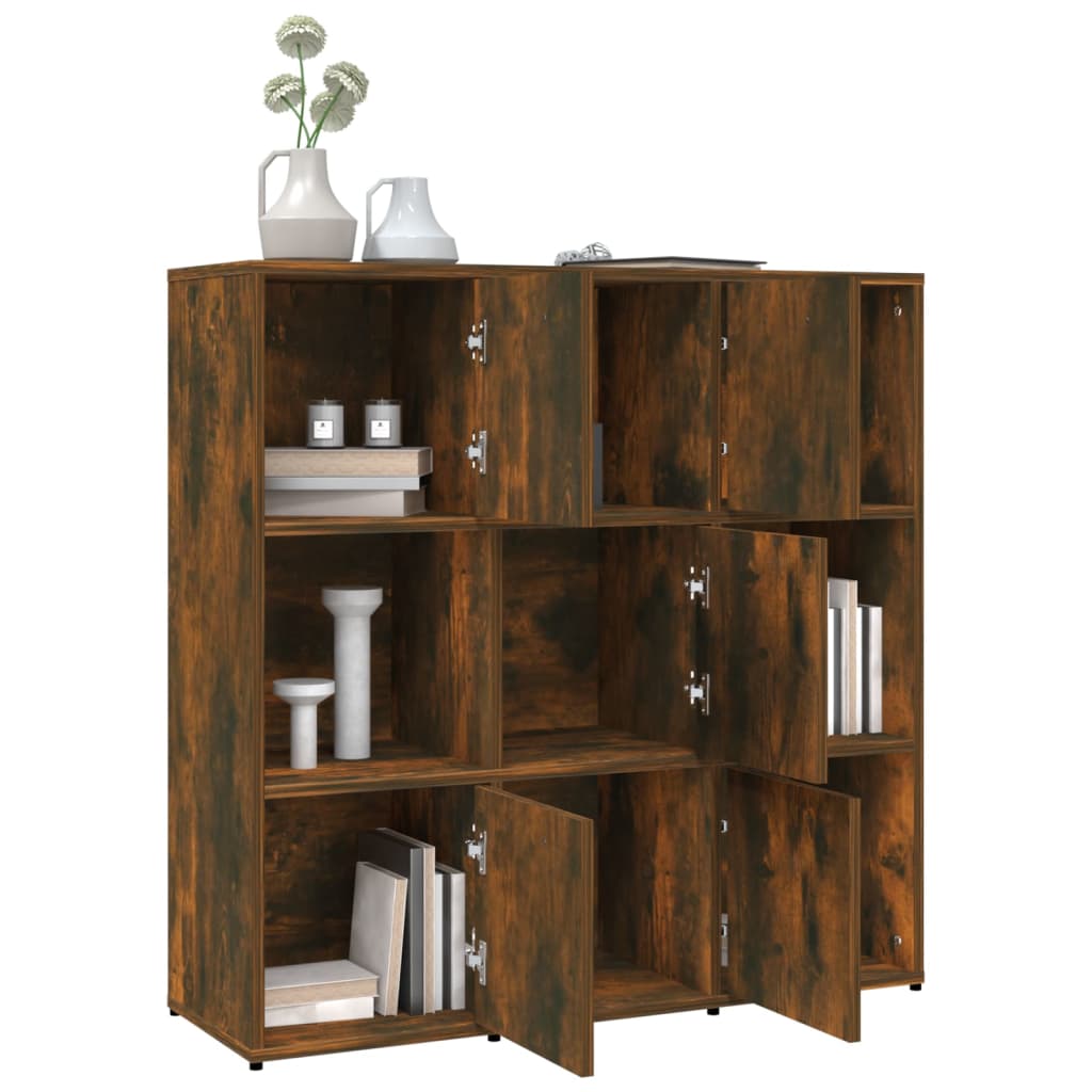 Libreria Rovere Fumo 90x30x90 cm in Legno Multistrato cod mxl 15730