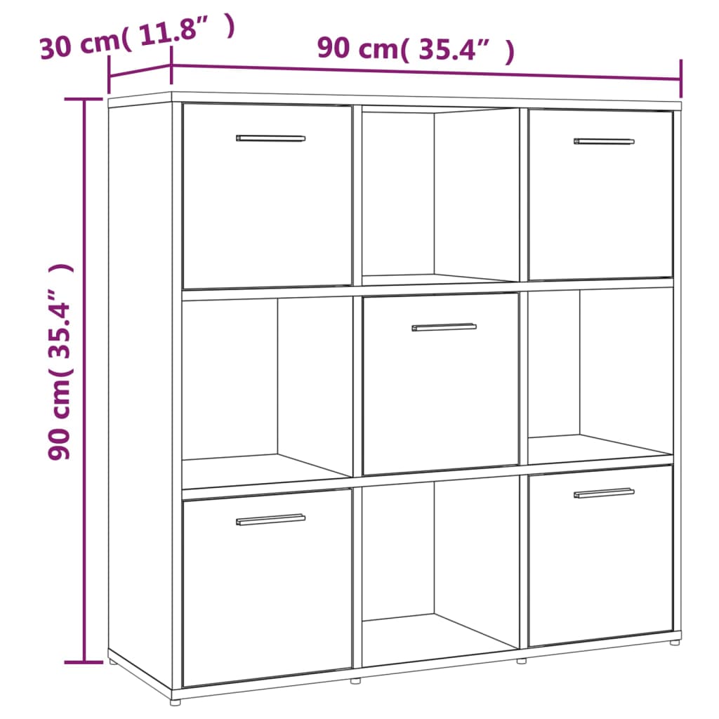 Libreria Rovere Fumo 90x30x90 cm in Legno Multistrato cod mxl 15730