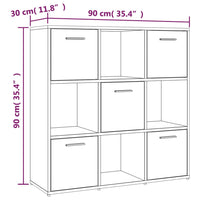 Libreria Rovere Fumo 90x30x90 cm in Legno Multistrato cod mxl 15730