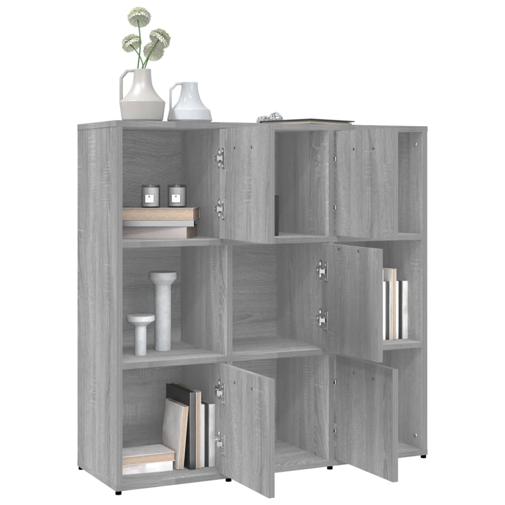 Libreria Grigio Sonoma 90x30x90 cm in Legno Multistrato