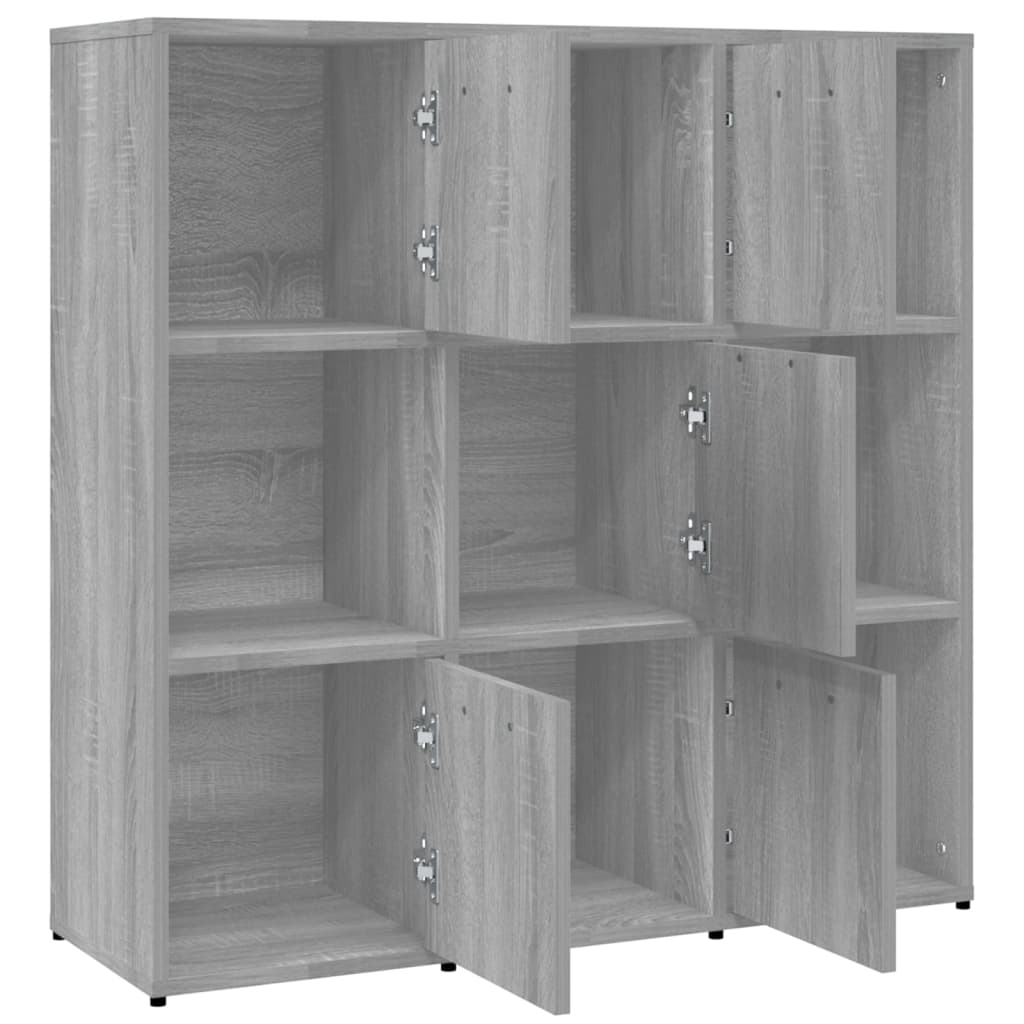 Libreria Grigio Sonoma 90x30x90 cm in Legno Multistrato