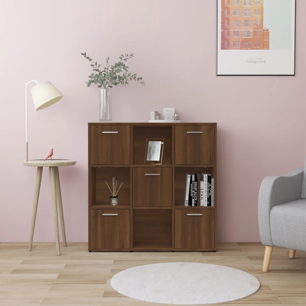 Libreria Rovere Marrone 90x30x90 cm in Legno Multistrato 815551