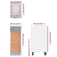 Mobile con Cassetto Grigio Sonoma 30x46x81,5 Legno Multistrato cod mxl 70889