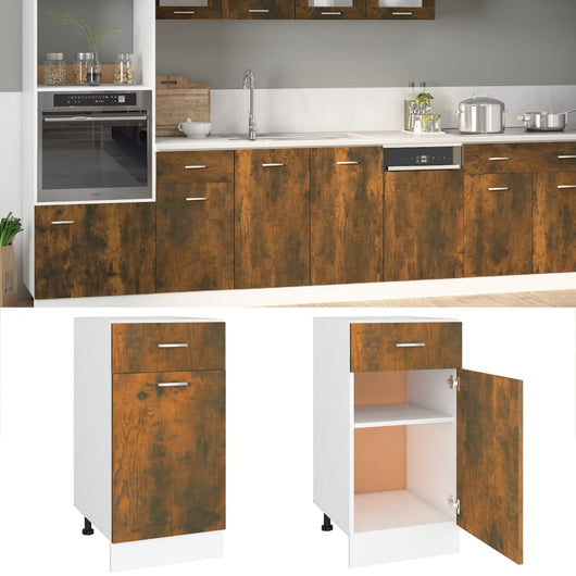 Mobile con Cassetto Rovere Fumo 40x46x81,5 cm Legno Multistrato cod mxl 65319