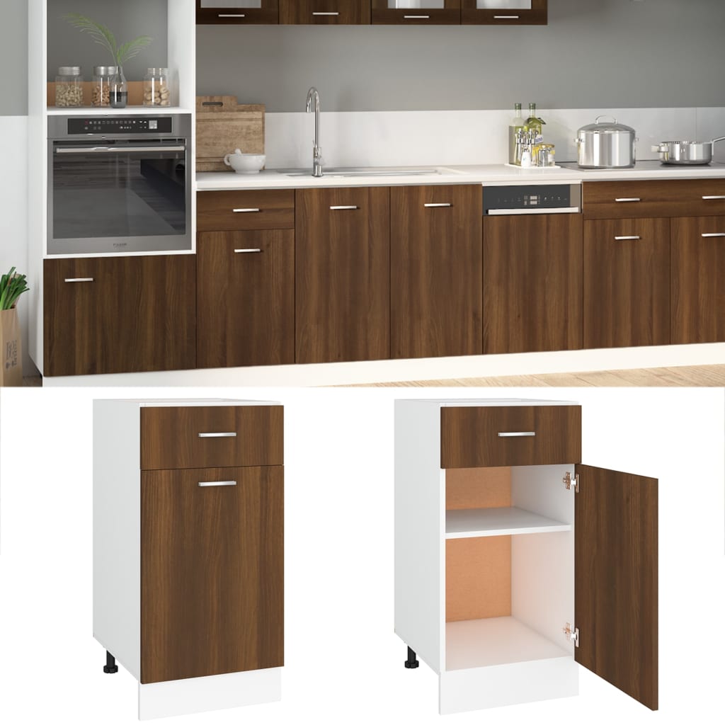 Mobile con Cassetto Rovere Marrone 40x46x81,5 Legno Multistrato cod mxl 65322