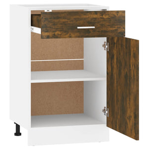 Mobile con Cassetto Rovere Fumo 50x46x81,5 cm Legno Multistrato 815573