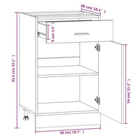 Mobile con Cassetto Grigio Sonoma 50x46x81,5 Legno Multistrato cod mxl 66112