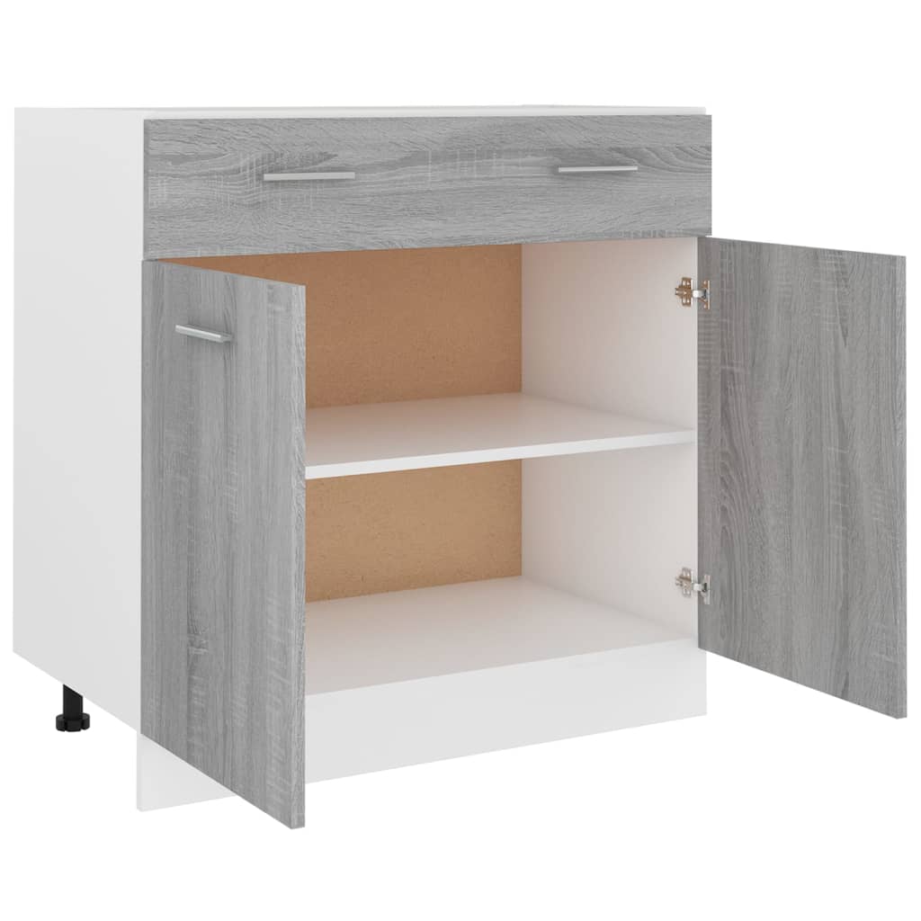 Mobile con Cassetto Grigio Sonoma 80x46x81,5 Legno Multistrato 815580