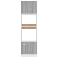 Armadio Microonde Grigio Sonoma 60x57x207 cm Legno Multistrato 815604