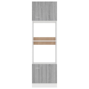 Armadio Microonde Grigio Sonoma 60x57x207 cm Legno Multistrato 815604