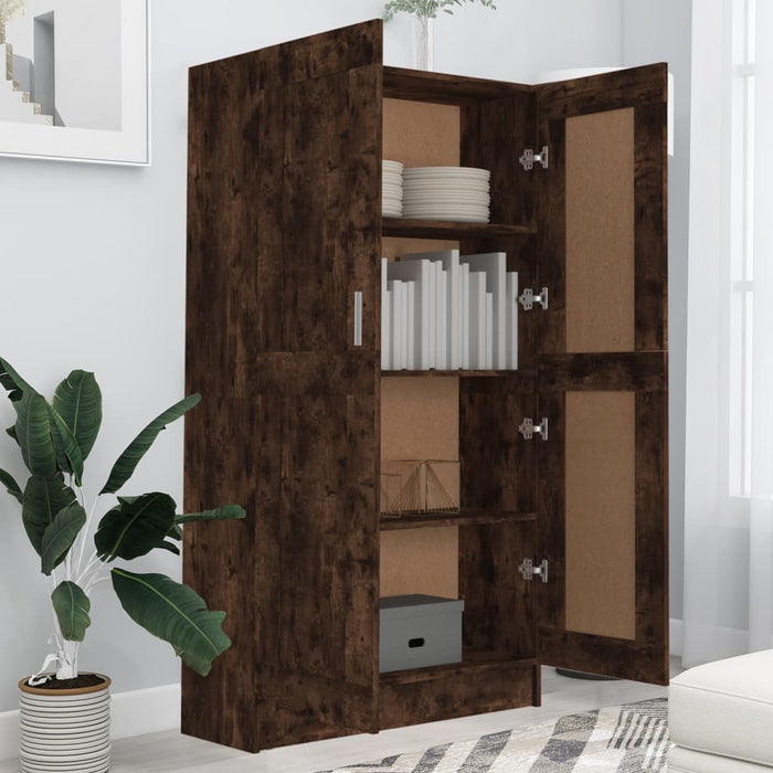 Libreria Rovere Fumo 82,5x30,5x150 cm in Legno Multistrato 815612