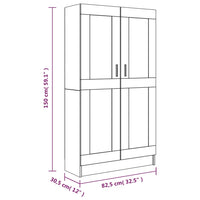 Libreria Rovere Fumo 82,5x30,5x150 cm in Legno Multistrato 815612