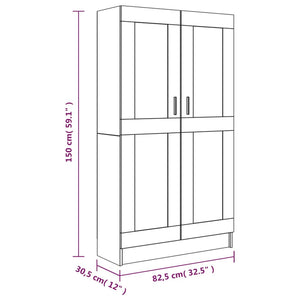 Libreria Rovere Fumo 82,5x30,5x150 cm in Legno Multistrato 815612