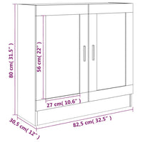 Mobile Vetrina Rovere Fumo 82,5x30,5x80 cm Legno Multistrato cod mxl 15505