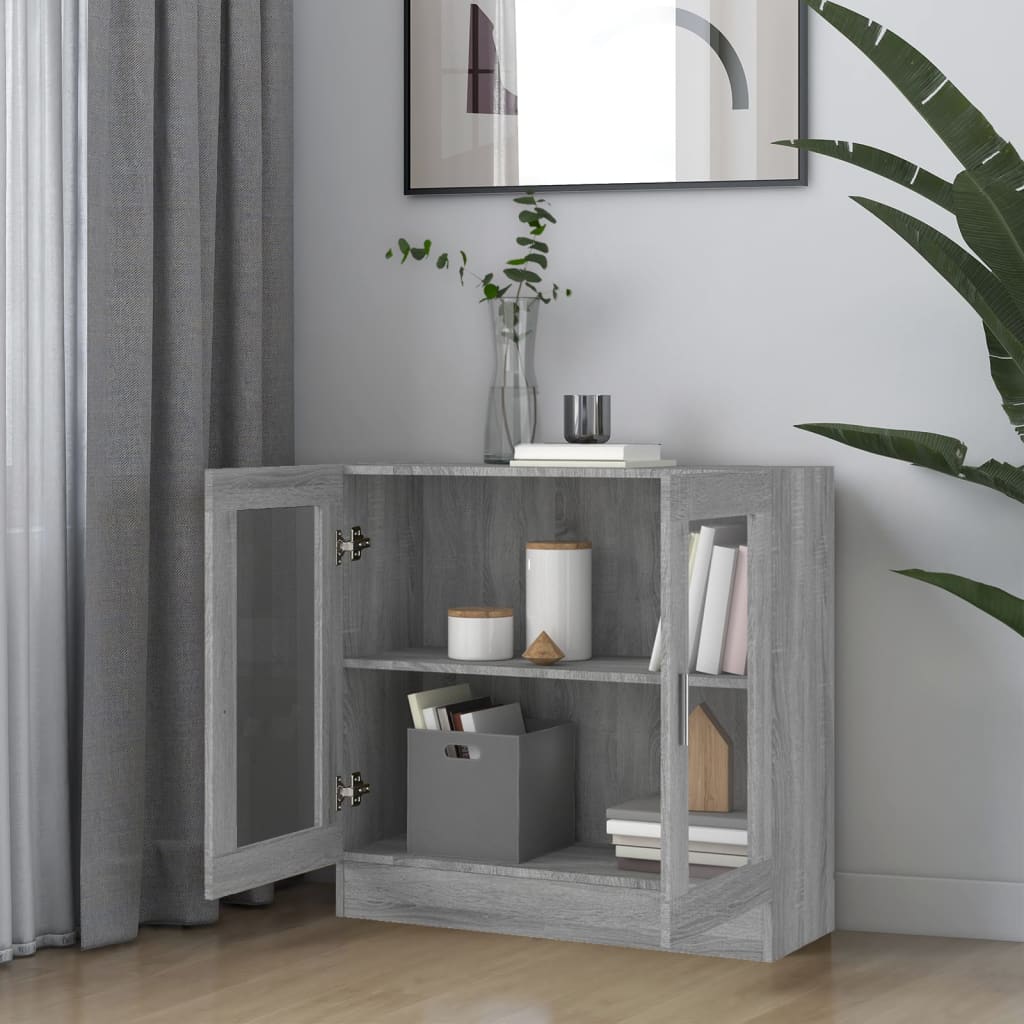 Mobile Vetrina Grigio Sonoma 82,5x30,5x80 cm Legno Multistrato cod mxl 23468